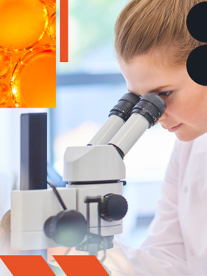 Scientist looking at a test tube
