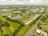 Drone image of Teesside Industrial Estate showing warehouses and green spaces