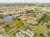 Drone image of Teesdale Business Park showing buildings along the river